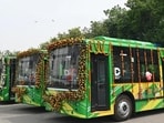 Delhi’s roads were dominated by conventional, high-floor buses, largely in the familiar yellow-and-green livery. Delhi’s roads were dominated by conventional, high-floor buses, largely in the familiar yellow-and-green livery.