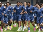 India footballers during a training session ahead of their friendly against Panama, in Bengaluru. (PTI)