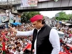 Samajwadi Party national president Akhilesh Yadav during PDA Rath yatra in Rae Bareli on Thursday. (SOURCED IMAGE)