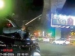 A screengrab from a dashcam on the victim’s car on August 27.