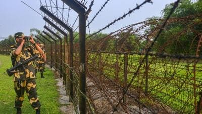 Border Security Force (BSF) personnel along the India-Bangladesh border. (PTI FILE PHOTO) Border Security Force (BSF) personnel along the India-Bangladesh border. (PTI FILE PHOTO)