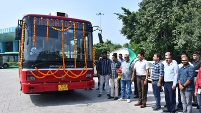 Gram it: Delhi bid farewell to its last red CNG-run red Delhi Transport Corporation (DTC) bus on Tuesday. Here’s a glimpse of the last one before it was taken away for scrapping, which marked the end of an era for the city’s iconic red low-floor bus fleet. Having completed its 15-year shelf life, the vehicle was the last of the fleet that had one transformed daily commuting in the Capital by offering air-conditioning amid scorching heat. For the drivers, conductors and mechanics who spent years working on these, the moment meant much more than just the end of a vehicle’s road life. (HT Photo)
