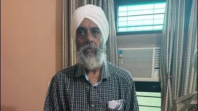 Dismissed Punjab Police assistant inspector general (AIG) Raj Jit Singh, who had been absconding for over three years following his termination in a drug-trafficking and police-smuggler nexus case, was arrested in Patiala on Thursday. (HT Photo) Dismissed Punjab Police assistant inspector general (AIG) Raj Jit Singh, who had been absconding for over three years following his termination in a drug-trafficking and police-smuggler nexus case, was arrested in Patiala on Thursday. (HT Photo)
