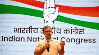 India's Opposition Leader Rahul Gandhi addresses a press conference at Congress party headquarters in New Delhi on September 24, 2026. (Photo by Sajjad HUSSAIN / AFP) (AFP) India's Opposition Leader Rahul Gandhi addresses a press conference at Congress party headquarters in New Delhi on September 24, 2026. (Photo by Sajjad HUSSAIN / AFP) (AFP)