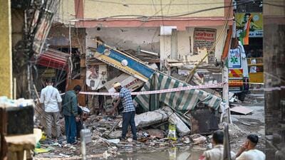 The site of the building collapse, earlier in September 2026. (HT Photo) The site of the building collapse, earlier in September 2026. (HT Photo)