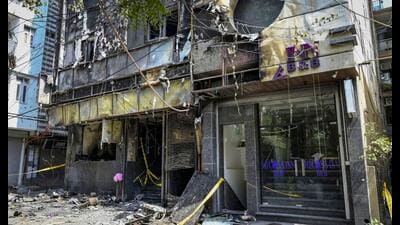 The station was at the centre of questions over firefighting resources during the June 3 Hauz Rani blaze (RAJ K RAJ /HT PHOTO)