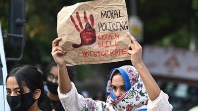 Students of Lady Shri Ram College take part in a protest march near the college, raising concerns over women’s safety following the alleged gang rape of a 17-year-old girl at Aastha Kunj Park near Kalkaji, on Wednesday. (Sanchit Khanna/Hindustan Times) Students of Lady Shri Ram College take part in a protest march near the college, raising concerns over women’s safety following the alleged gang rape of a 17-year-old girl at Aastha Kunj Park near Kalkaji, on Wednesday. (Sanchit Khanna/Hindustan Times)