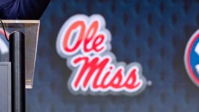 The Ole Miss logo is displayed at a press conference of Pete Golding of the Ole Miss Rebels. (Representational) (Getty Images via AFP)