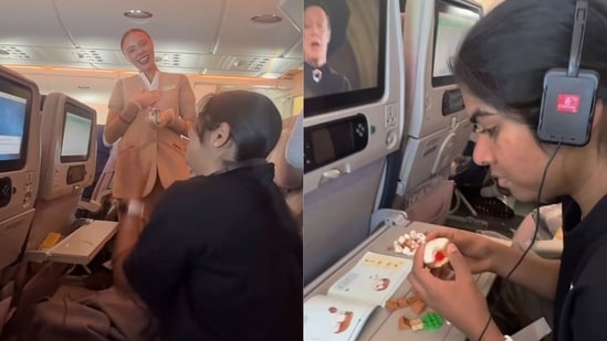 Emirates crew member gets emotional over LEGO gift.