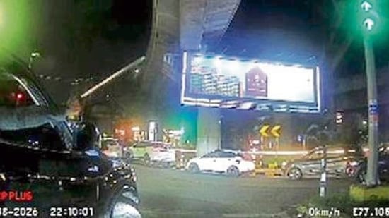 A screengrab from a dashcam on the victim’s car on August 27.(HT sourced)