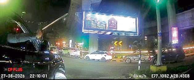 The incident occurred on the same Golf Course Road stretch where biker Shivani Chauhan was rammed on September 13. (SOURCED) The incident occurred on the same Golf Course Road stretch where biker Shivani Chauhan was rammed on September 13. (SOURCED)