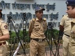 Security outside the IIT-Bombay campus in Powai.