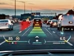 Huawei’s AR-Head Up Display on the windscreen enables safer assisted driving view.