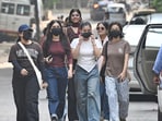 Students walk home through a dark and poorly lit stretch near Lady Shri Ram College (LSR), amid growing concerns over women’s safety in and around the college area.