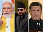 (L-R) - PM Narendra Modi, Nepal PM Balen Shah and Chinese President Xi Jinping.