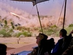 A rocket is artillery-launched during a live-firing demonstration as US Ambassador Sergio Gor and military officials observe during a joint exercise between the Indian Army and US Army at Mahajan Field Firing Range.(@USAmbIndia)