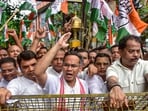 Assam Congress president Gaurav Gogoi and others, during a protest carried out by Assam Pradesh Congress Committee against Chief Election Commissioner (CEC) Gyanesh Kumar, in Guwahati, Assam.