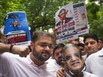 Indian Youth Congress (IYC) members stage a protest against Chief Election Commissioner (CEC) Gyanesh Kumar, demanding his resignation, citing a media report about objections reportedly raised by two Election Commissioners over various decisions of the poll panel, in New Delhi, Friday, Sept. 25, 2026. (PTI)