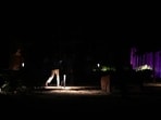 People walk through a dark stretch of Leisure Valley Park in Sector 29 near HUDA Market on Thursday (Parveen Kumar/Hindustan Times)