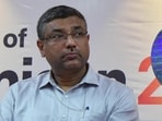 Secretary, Ministry of Electronics and Information Technology, S. Krishnan also present. (ANI Photo/Naveen Sharma) (ANI)