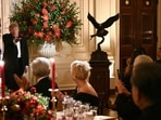 During a Washington state dinner, Trump presented Xi with a bald eagle sculpture, reflecting America's spirit. The event featured a unique menu merging American and Chinese influences.(AFP)