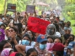 Students of Lady Shri Ram College take part in a protest march near the college, following the alleged gang rape of a 17-year-old girl at Aastha Kunj Park near Kalkaji, in New Delhi.