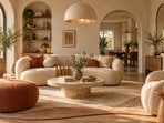 Curved furniture appears visually very calming. (Picture credit: AI generated)
