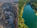 Transformed from a coal mine, Lake As Pontes is now a thriving recreational lake with wildlife and recreational activities.(AI-generated/ChatGPT)