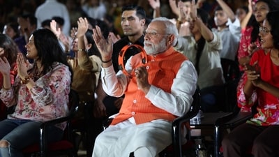 PM Modi at bhajan clubbing event in Delhi (Sourced) PM Modi at bhajan clubbing event in Delhi (Sourced)