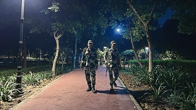 Officials at the park said that the BSF teams arrived at around 4pm on the day and have been on patrol duty since their arrival. (HT Photo)