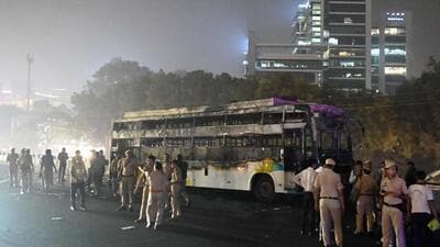 On the night of November 8, 2023, an Arunachal Pradesh-registered bus travelling to Uttar Pradesh with 45 daily-wage workers and their families from the interstate bus depot in Sector 12 caught fire, killing four people. (HT Archive)