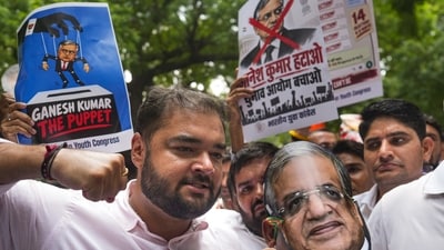 Indian Youth Congress (IYC) members stage a protest against Chief Election Commissioner (CEC) Gyanesh Kumar, demanding his resignation, citing a media report about objections reportedly raised by two Election Commissioners over various decisions of the poll panel, in New Delhi, Friday, Sept. 25, 2026. (PTI) Indian Youth Congress (IYC) members stage a protest against Chief Election Commissioner (CEC) Gyanesh Kumar, demanding his resignation, citing a media report about objections reportedly raised by two Election Commissioners over various decisions of the poll panel, in New Delhi, Friday, Sept. 25, 2026. (PTI)