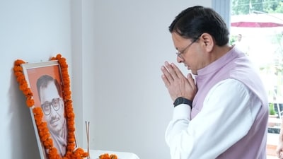 Uttarakhand Chief Minister Pushkar Singh Dhami pays tribute to Pandit Deendayal Upadhyaya on his birth anniversary.