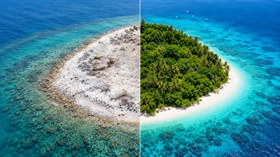 Lady Elliot Island's recovery, initiated by pilot Don Adams in 1969, transformed a barren landscape into a thriving ecosystem. (AI-generated/ChatGPT)