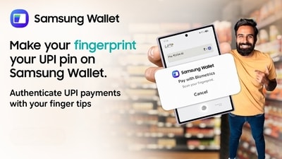 Samsung Wallet verifies your fingerprint on the device, eliminating manual UPI PIN entry for eligible payments. (Samsung)