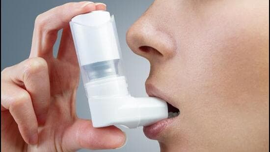 Asthma patient taking a puff (For representation only)