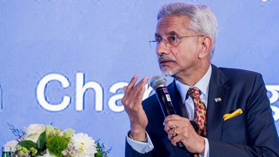 External affairs minister S Jaishankar speaks during a panel discussion in New York. (@DrSJaishankar)