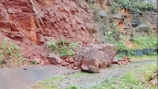 Rayagada was among the worst-affected districts, with heavy rain and strong winds uprooting trees and triggering landslides. (HT photo)