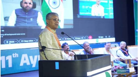 The 11th Ayurveda Day highlighted research and innovation in Nagpur, themed 'Ayurveda for a Healthier Tomorrow'.