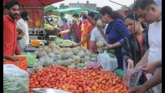 Sidhu had sought a 50% concession in the charges for the apni mandi/day market for local farmers and landowners of Chandigarh. (HT File)