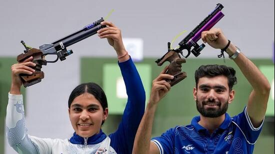 Suruchi and Kamaljeet win the gold medal for India in shooting. (PTI)