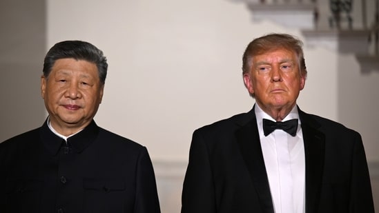 Mr Trump hosted a state dinner for Mr Xi on the evening of September 24th (Bloomberg)