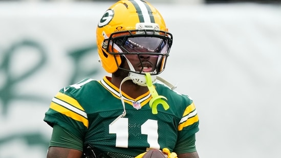 Green Bay Packers wide receiver Jayden Reed (11) warms up before an NFL football game against the New York Jets in East Rutherford, N.J., Sunday, Sept. 20, 2026. (AP Photo/Yuki Iwamura) (AP Photo/Yuki Iwamura)