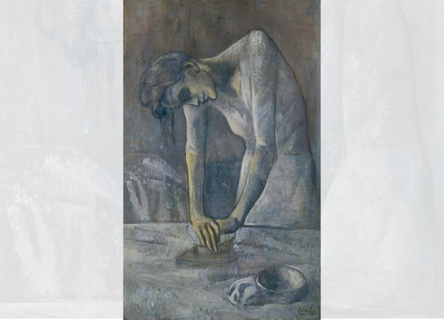 Pablo Picasso’s 1904 painting of Woman Ironing conceals another work, The Man with a Moustache. Pablo Picasso’s 1904 painting of Woman Ironing conceals another work, The Man with a Moustache.