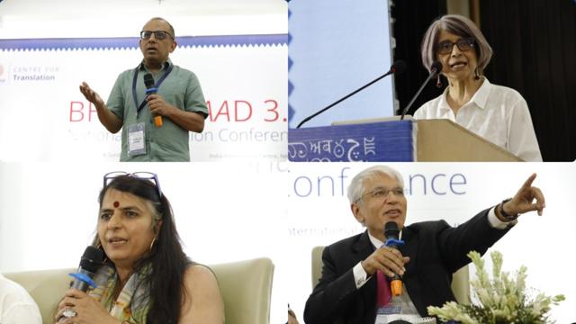 From top left: Arunava Sinha (professor at Ashoka and co-director of the Ashoka Centre for Translation (ACT)), Simona Sawhney (professor at IIT Delhi), Manish Sabharwal (columnist and co-founder of TeamLease Services), and Rita Kothari (professor at Ashoka and co-director of ACT). (Courtesy ashoka.edu.in)