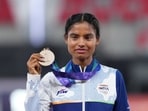A native of remote Reta village in Churah area of Chamba district, Seema ran her way to the bronze medal, clocking 32:50.05. (PTI)