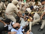 Protesters were released at around 8pm. (Sanchit Khanna/HT Photo)
