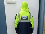 The new raincoats make the cops stand out on rain-soaked roads (HT Photo)
