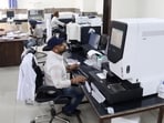 The newly built integrated public health laboratory at the civil hospital in Bathinda on Friday. (Sanjeev Kumar/HT)