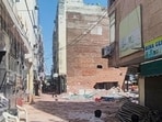 The site of the building collapse, as seen on September 10. (Vipin Kumar/HT)